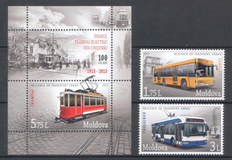 Moldova 2013 Means of Urban Transport 2 MNH stamps + Block