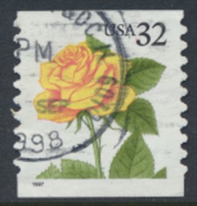 USA  SC# 3054   Used   Yellow Rose Used  from Coil 1997 see scan