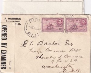 1943, Suva, Fiji to Washington, DC, Fiji Censor Ty L2a-111 (C4193)
