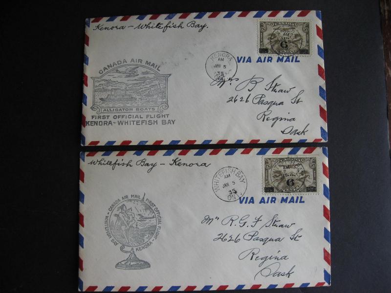 Canada 6 old FFC (First Flight Covers) from collection