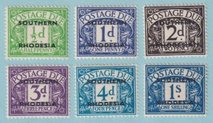 SOUTHERN RHODESIA J1 - J6 POSTAGE DUE  MINT NEVER HINGED OG ** VERY FINE! - P581