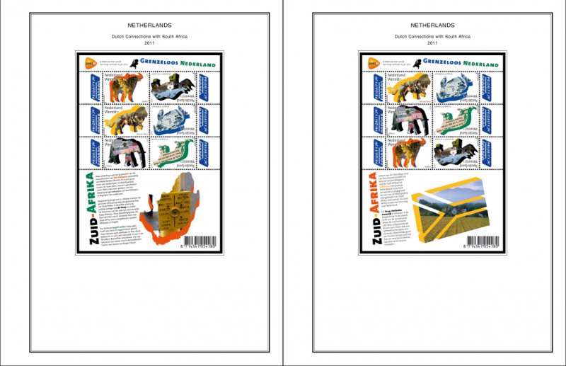 COLOR PRINTED NETHERLANDS 2011-2020 STAMP ALBUM PAGES (159 illustrated pages)