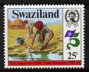 Swaziland 1982 75th Anniversary of Scouting 25c with wmk ...