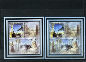 MOZAMBIQUE 2002 PAINTINGS BY PAUL DELVAUX 2 S/S PERF.& IMPERF. MNH