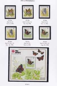 NEW ZEALAND A VF-MNH NICE SELECTION OF BUTTERFLIES SETS AND S/SHEET PO FRESH