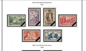 COLOR PRINTED GUADELOUPE 1884-1944 STAMP ALBUM PAGES (25 illustrated pages)