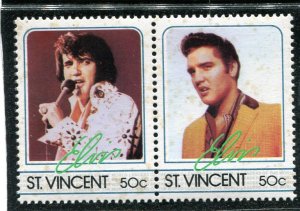 Saint Vincent 1985 ELVIS PRESLEY Pair Perforated Mint (NH)