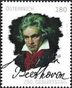 2020 Austria Ludwig van Beethoven, Music, Composers VF/MNH! BEAUTIFUL!