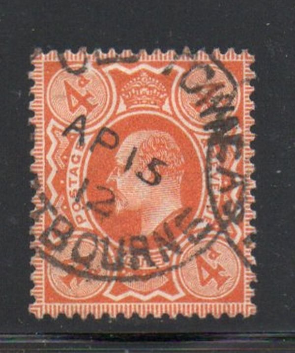 Great Britain Sc 144 1910 4d pale orange Edward VII stamp  used