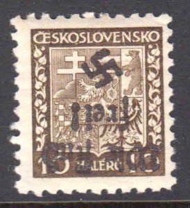 CZECHOSLOVAKIA 153 ERROR REICHENBERG INVERTED OVERPRINT OG NH U/M F-VF