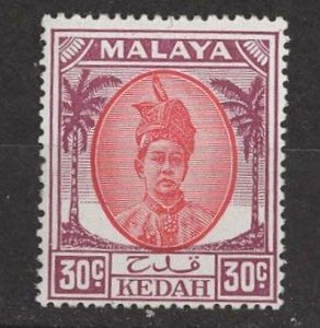 Malaya-Kedah # 75  Sultan  30c  1955   (1) Mint NH