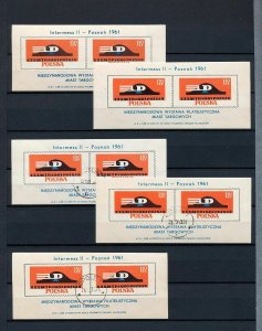 POLAND 1961 Sheets Ships Skiing MNH Used (Appx 90 )(MR450