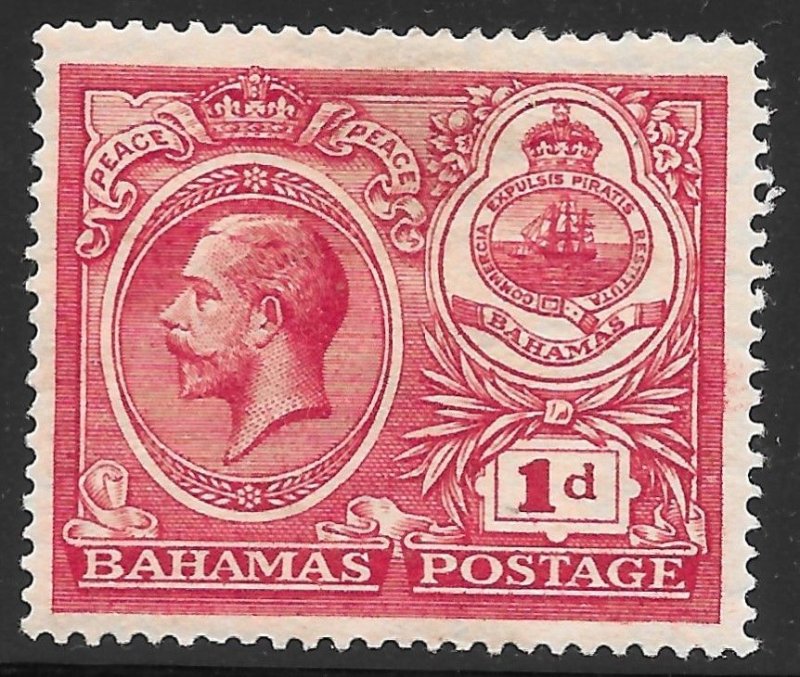 Bahamas Scott 66 MH deep red King George V Peace Commemorative of 1920