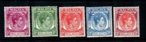 Malaya - Malacca #22-26  Mint  Scott #26.75