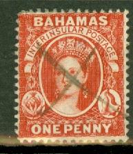 Bahamas 20 used pen cancel CV $75