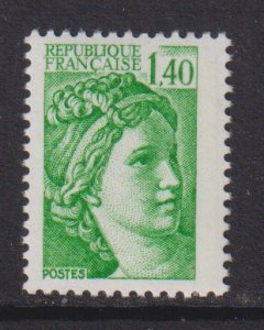 France  #1755  MNH  1981   Sabine  1.40fr green