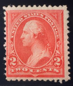 US Scott #250 Carmine OG LH F 1894 Type 1 UNWMKD