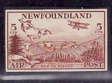 Newfoundland id#6891 - Sc #C13 - 5c light brown Airmail , progressive proof on