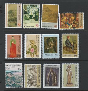 Korea MNH multiple item sc 1401-1412