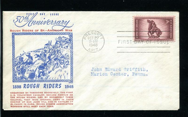 US 973 50th Anniv Rough Riders WCO Cachet FDC Griffith add