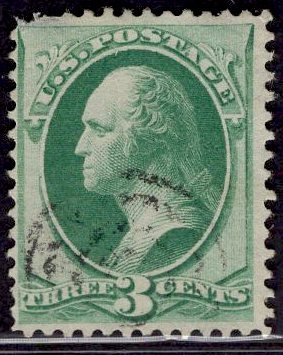 US Stamp #147 3c Green Washington USED SCV $1.80