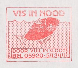 Meter cover Netherlands 1983 Fish in Distress Through Dirt in a Ditch- Assen