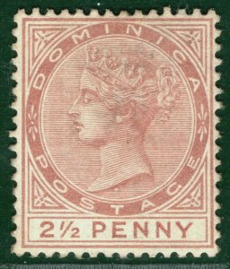 DOMINICA QV Stamp SG.6 2½d Red-Brown (1879) Mint MM Cat £275- OBLUE90