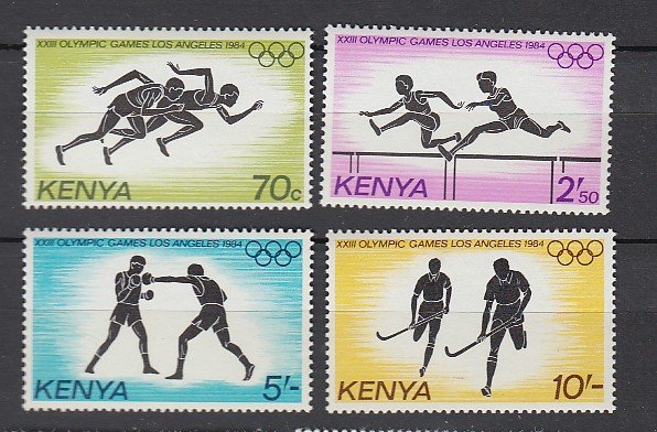 J25742 1984 kenya set mnh #297-300 sports