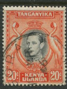 Kenya & Uganda - Scott 74 - KGVI Definitive -1942 - Used - Single 20c Stamp