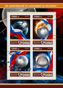 Guinea - 2017 Sputnik 1 Launch - 4 Stamp Sheet - GU17213a