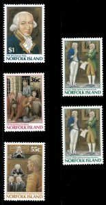 Norfolk Island 1986 - Commission of Governor Phillip - Set of 5v - 392-96 - MNH