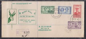 Bechuanaland Scott 143-6 FDC - 1947 Royal Visit #3