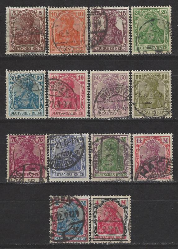 Germany Reich Scott # 118 - 132, used, cpl set