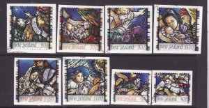 New Zealand-Sc#1385-90- id9-used set from FDC-Christmas-1996-
