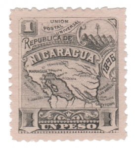 STAMP FROM NICARAGUA YEAR 1896. SCOTT # 87. M/H. CV: $11.00