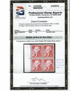 Scott #1033a XF/Sup-OG-NH. With 2018 PSE certificate. A magnificient showpiece.