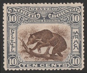 NORTH BORNEO 1897 Bear 10c brown & slate-lilac.