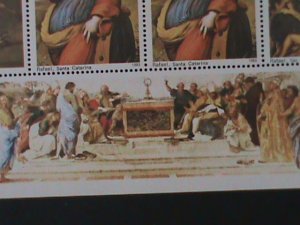 ​ST,THOMAS -1983-EASTER- FAMOUS ARTS PAINTING BY RAPHAEL- MNH LARGE SHEET VF