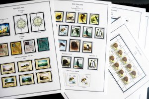 COLOR PRINTED NEW ZEALAND 1967-1989 STAMP ALBUM PAGES (93 illustrated pages)