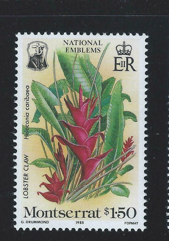 Montserrat Sc 551-3 National Emblems Mango, Lobster Claw, Montserrat Oriole