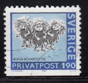 Sweden 1987 used Sc #1637 1.90k Ronja Rovardotter Astrid Lindgren