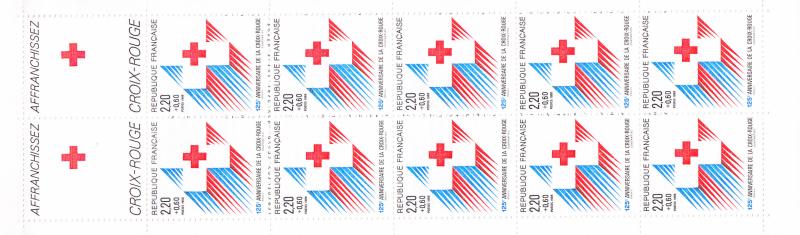 France 1988 Red Cross Semi-Postal  Complete Booklet  VF/NH