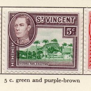 St Vincent 1949-52 Early Issue Mint Hinged 5c. 220463