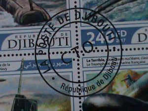 ​DJIBOUTI-2017 SC#1357 WORLD FAMOUS  SUBMARINES- CTO SHEET-VF LAST ONE-