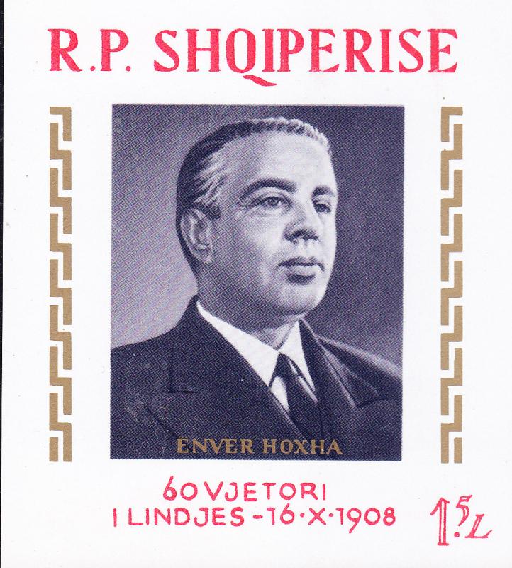 Albania 1968 Sheet 60th Birthday of Enver Hoxa   VF/NH(**)