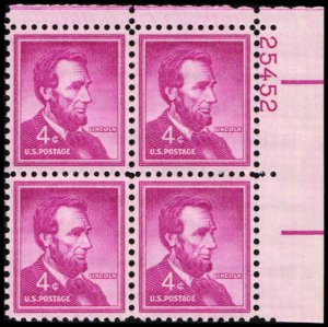 US #1036a LINCOLN MNH UR PLATE BLOCK #25452