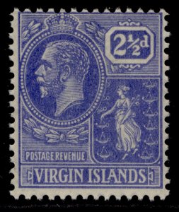 BRITISH VIRGIN ISLANDS GV SG95, 2½d bright blue, NH MINT. Cat £20.