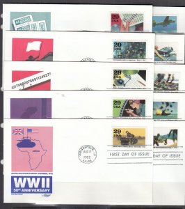 USA Scott 2697a-j Artmaster FDC - WWII 1942, 50th Anniv.