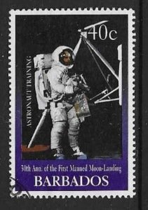 BARBADOS SG1138 1999 40c FIRST MANED MOON LANDING USED