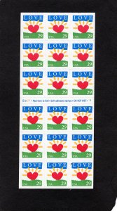 2813a LOVE, MNH pane/18 (#B221)